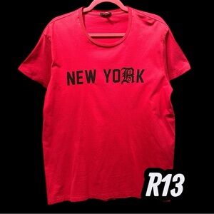 R13 New York Boy Bright Pink/Fuchsia T-Shirt (LRG) (EUC)